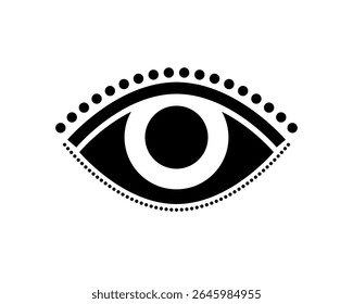 simple Black Primitive Ethnic dotted lines Eye Logo