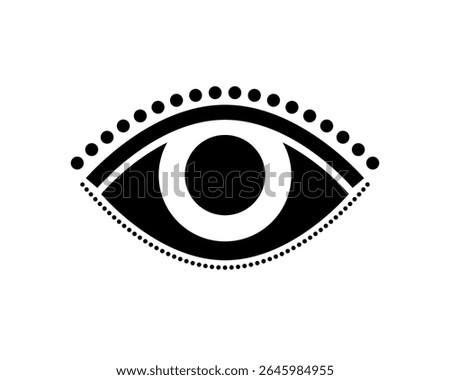 simple Black Primitive Ethnic dotted lines Eye Logo