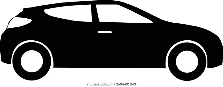 Simple Black Privet Car Icon Illustration for Transportation or Automotive Design.