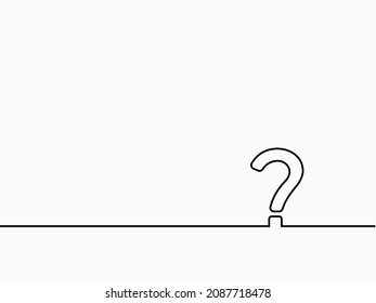 simple black punctuation ? question mark text calligraphic lettering continuous lines element mark for background, banner, cover, card, label, wallpaper, wrapping paper etc. vector design.