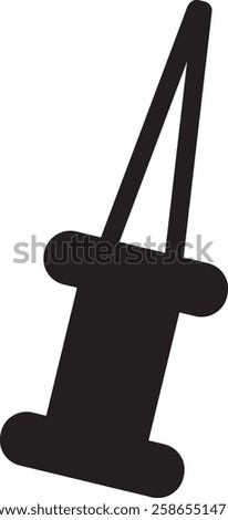 Simple black push pin silhouette with sharp needle pointing up, isolated vector illustration on white background, ideal for office and stationery related designs