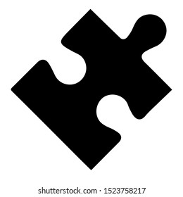 simple black puzzle piece icon vector