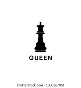 simple black queen icon chess logo vector