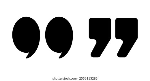 simple black quotation marks vector