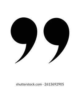 Simple Black Quote Marks on White Background