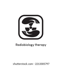 simple black radiobiology therapy flat design icon template