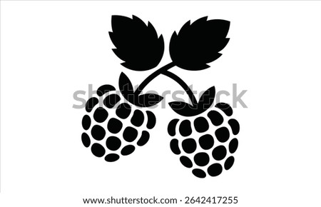 Simple black raspberry icon illustration