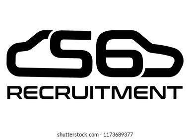 Simple black recruitment logo design. Isolated on white background. 