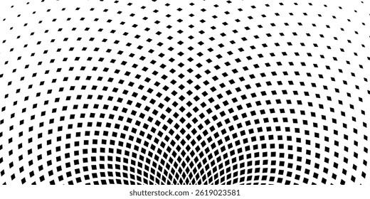simple black rectangle halftone dot arc pattern.