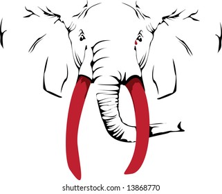 simple black and red elephant