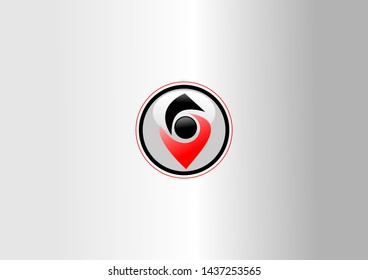 simple black and red logo