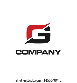 simple black red modern letters g logo design