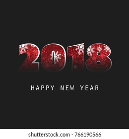  Simple Black And Red New Year Card, Cover or Background Design Template - 2018