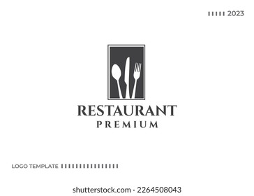 einfaches schwarzes Restaurant-Logo