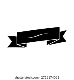 Un sencillo Anuncio de cinta negro con un sutil detalle ondulado, ideal para proyectos de Diseño gráfico y fines decorativos.