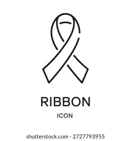 a simple black ribbon icon on a white background