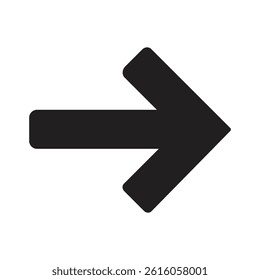 Simple Black Right Arrow icon on white background