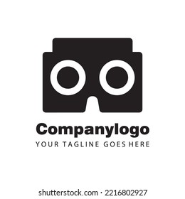 simple black robot head for logo design template