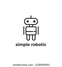 simple black robotic for logo company design template