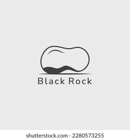 Einfache, schwarze Rock Logo Reihe von Linien.