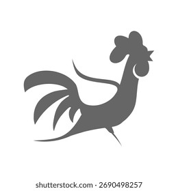 Logotipo simples preto abstrato galo