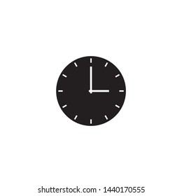 Simple black round clock icon on a white background