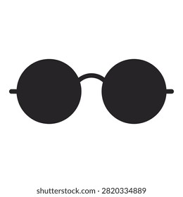 Simple black round sunglasses on plain white background, perfect for fashion or accessory concepts