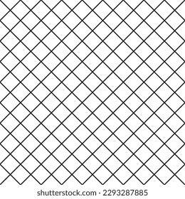 Simple black seamless grid pattern design with minimalist cross lines style ornamentation. Repeatable tessellation retro backdrop texture isolated on white background