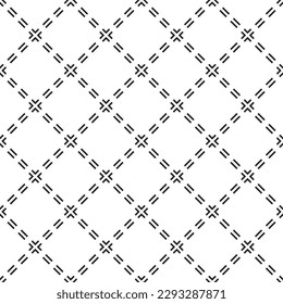 Einfaches, nahtloses Retro-Cross-Line-Design mit traditioneller Gitterverzierung. Wiederholbare Tessellerhintergrund, einzeln auf weißem Hintergrund