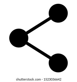 Simple black share icon isolated on white background
