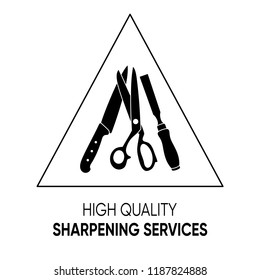 Simple black sharpening services icon vector illustration isolated