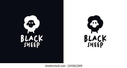 Diseñador de negocios de logotipo de oveja negra simple