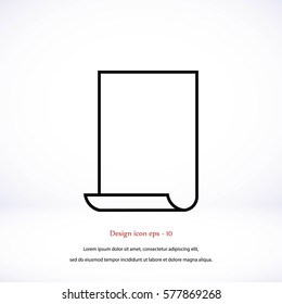 Simple black of sheet of paper icon, Vector EPS 10 illustration style