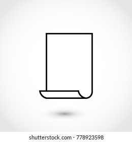 Simple black of sheet of paper icon, Vector EPS 10 illustration style