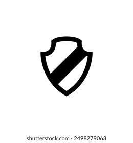 A simple black shield icon against a plain white background, conveying a sense of security, defense, and protection.