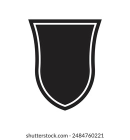Einfaches schwarzes Schild-Icon-Illustrations-Design