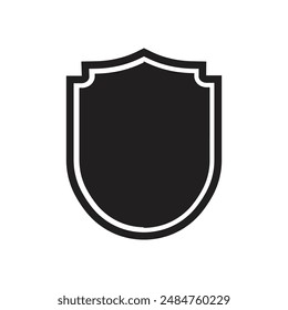 simple black shield icon illustration design