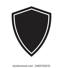 simple black shield icon illustration design