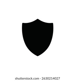 Simple black shield icon vector design representing protection security safety and defense