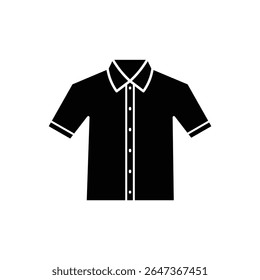 Simple black shirt icon, perfect for modern design projects and apparel themes.