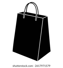 Simple Black Shopping Bag Illustration Minimalist Style Retail Marketing Design Element