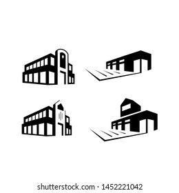 simple black shopping mall building vector flat isolated vector illustration