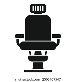 Simple black silhouette of a barber chair, perfect for representing hairdressing and styling