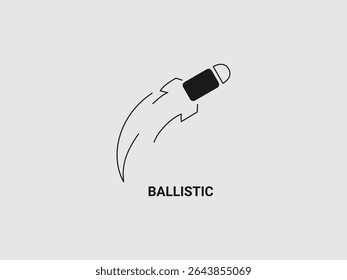 Una simple silueta negra de una bala con una punta roja