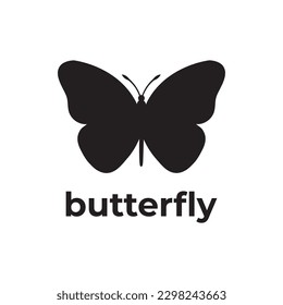 simple black silhouette of butterfly vector design
