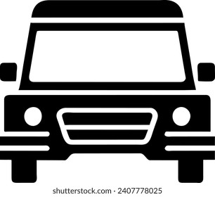 Simple black silhouette of a car
