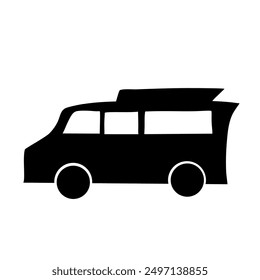 simple black silhouette of car on white background, simple shapes