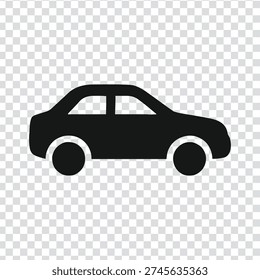 A simple black silhouette of a car with a transparent background, ideal for use as an icon or graphic element in various designs