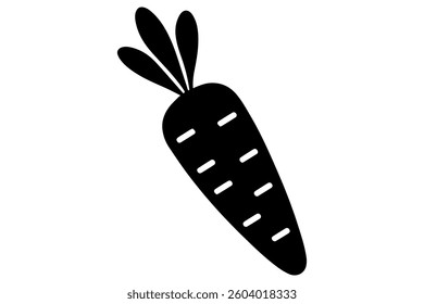 Simple black silhouette of a carrot white background vector illustration
