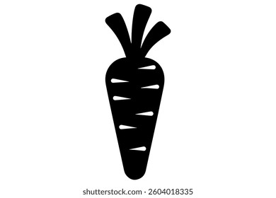Simple black silhouette of a carrot white background vector illustration
